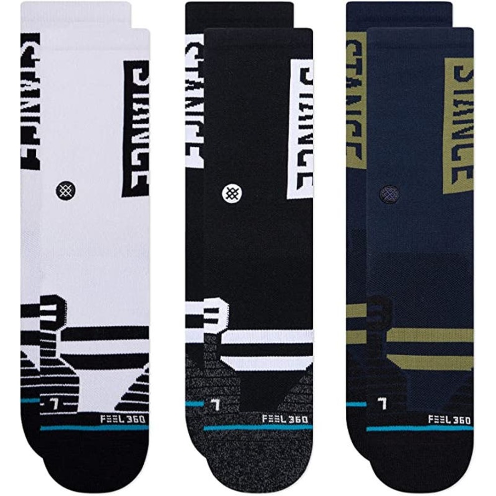 NWT Stance Feel360 Unisex Boyd Mid 3 Pack Socks Multi / M